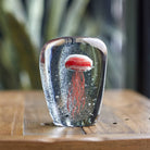 Orange Jellyfish in Ice Paperweight