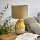 Orange to Green Ombre Table Lamp with Linen Shade