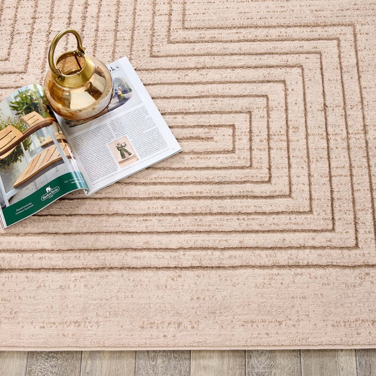Origin Calacatta Lines Rug, Natural 67 x 230cm runner,200 x 290cm