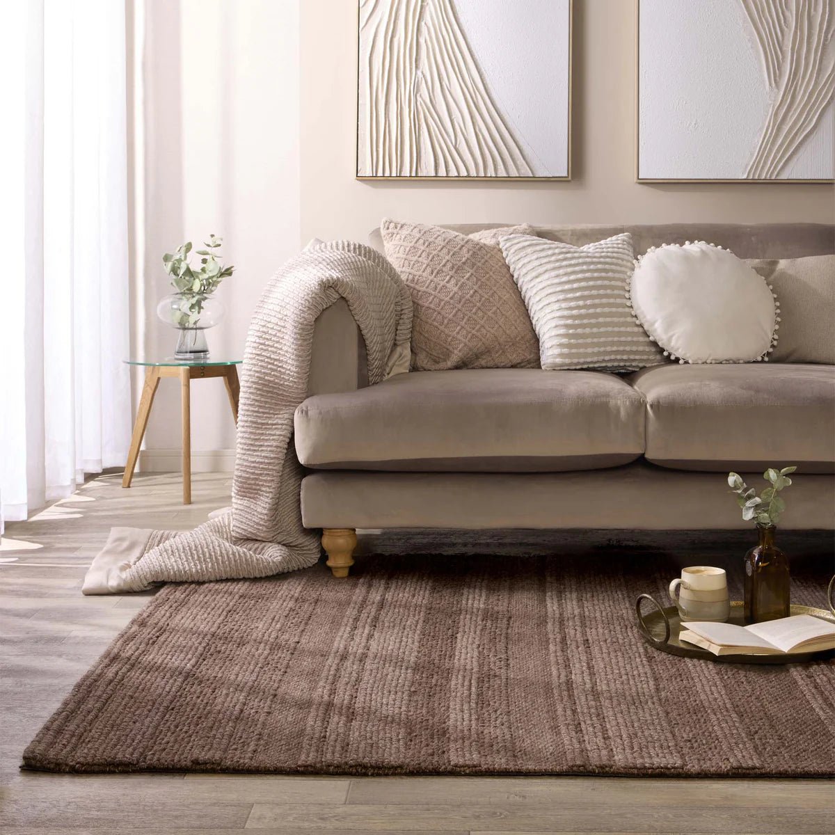 Origin Chunky Knit Brown Rug 80 x 150cm,120 x 170cm,160 x 230cm,67 x 200cm runner
