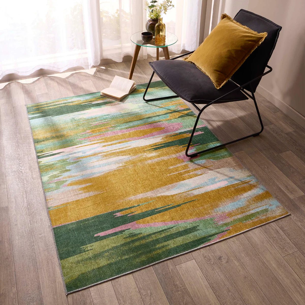 Origin Washable Rug Sedona Green/Ochre 80 x 150cm,120 x 170cm,160 x 230cm,67 x 200cm runner