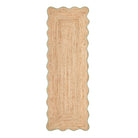 Origins Jute Scalloped Edge Rug, Green 120 x 170cm,160 x 230cm,67 x 200cm runner