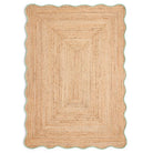 Origins Jute Scalloped Edge Rug, Green 120 x 170cm,160 x 230cm,67 x 200cm runner