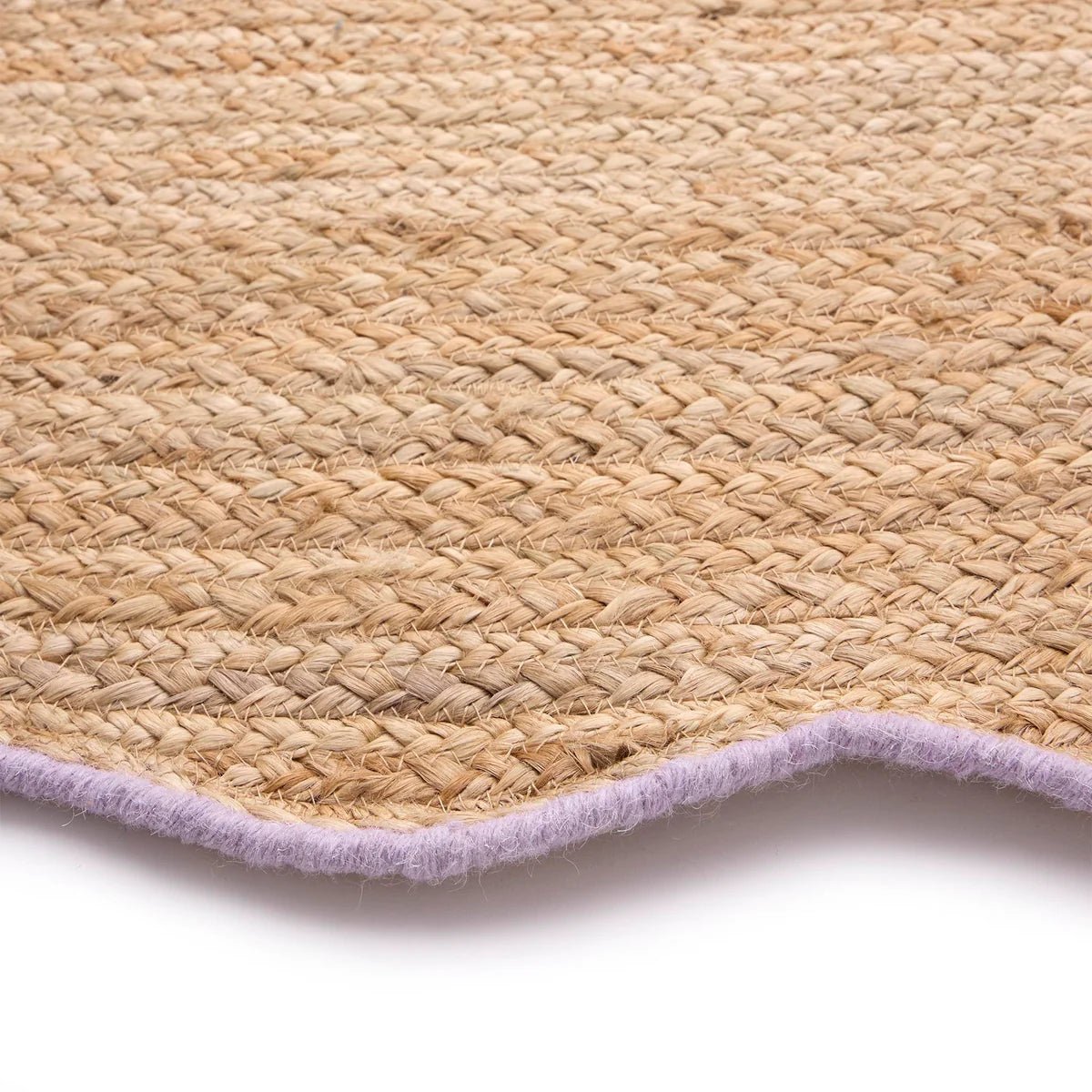 Origins Jute Scalloped Edge Rug, Lilac 120 x 170cm,160 x 230cm,67 x 200cm runner