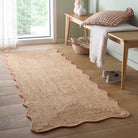 Origins Jute Scalloped Edge Rug, Peach 120 x 170cm,160 x 230cm,67 x 200cm runner