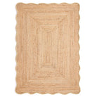 Origins Jute Scalloped Edge Rug, Yellow 120 x 170cm,160 x 230cm,67 x 200cm runner