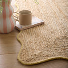 Origins Jute Scalloped Edge Rug, Yellow 120 x 170cm,160 x 230cm,67 x 200cm runner