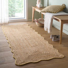 Origins Jute Scalloped Edge Rug, Yellow 120 x 170cm,160 x 230cm,67 x 200cm runner
