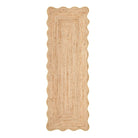Origins Jute Scalloped Edge Rug, Yellow 120 x 170cm,160 x 230cm,67 x 200cm runner