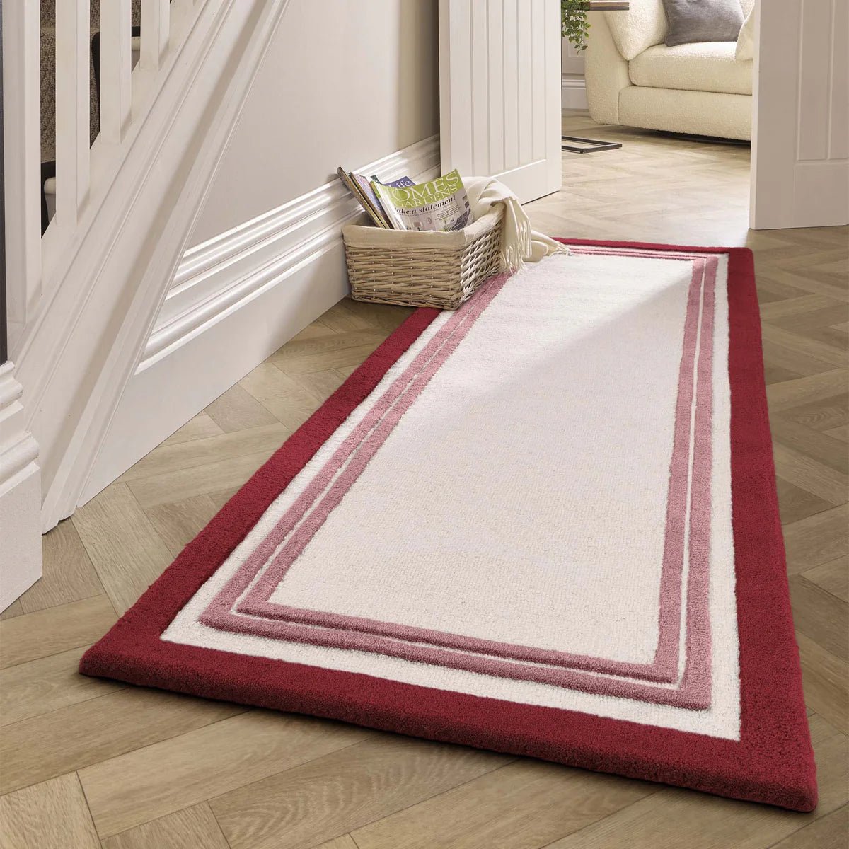 Origins Piper Raspberry Rug 80 x 150cm,120 x 170cm,160 x 230cm,200 x 290cm,67 x 200cm runner