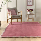 Origins Scalloped Elsie Rug, Coral/Lilac 120 x 170cm,160 x 230cm,200 x 300cm,67 x 230cm runner