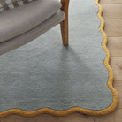 Origins Scalloped Elsie Rug, Duck Egg/Ochre 120 x 170cm,160 x 230cm,200 x 300cm,67 x 230cm runner