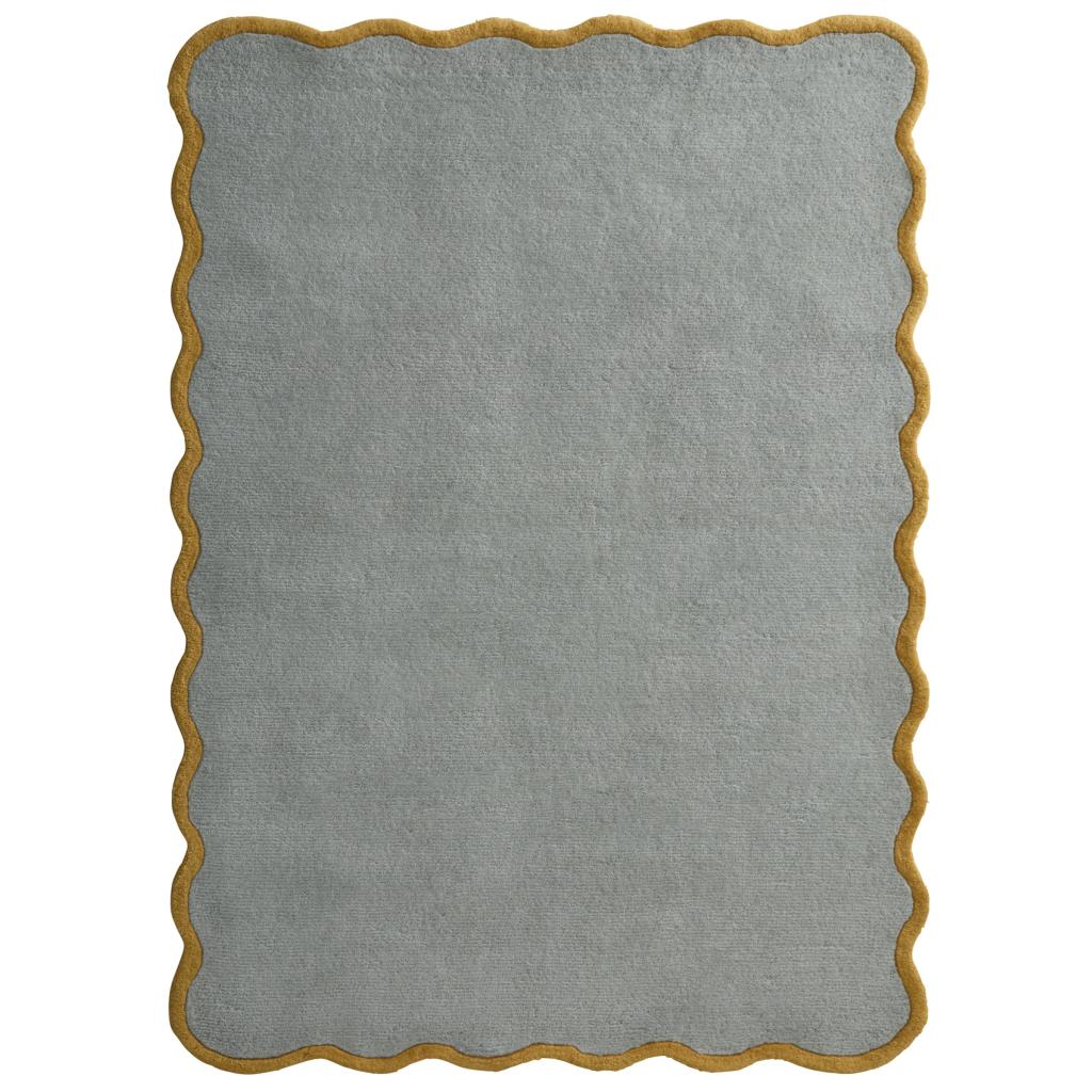 Origins Scalloped Elsie Rug, Duck Egg/Ochre 120 x 170cm,160 x 230cm,200 x 300cm,67 x 230cm runner