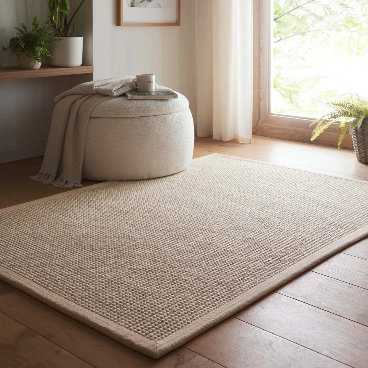 Origins Sisal Boucle Rug with Beige Border 80 x 150cm,120 x 170cm,160 x 230cm,67 x 200cm runner