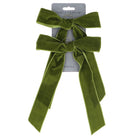 Pair of Velvet Bows, Green - Angela Reed - Christmas Decorations