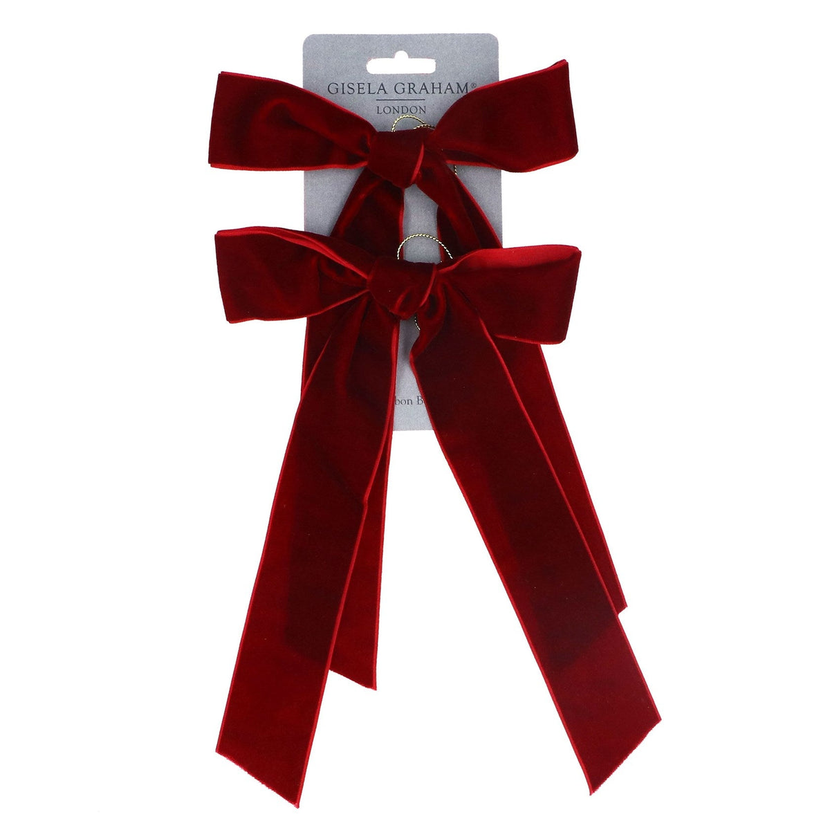 Pair of Velvet Bows, Plum - Angela Reed - Christmas Decorations