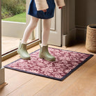 Paisley Floral Burgundy Washable Doormat