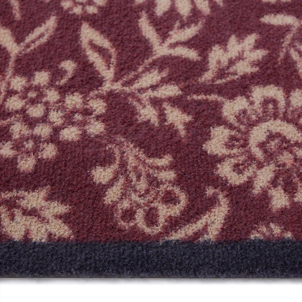 Paisley Floral Burgundy Washable Doormat