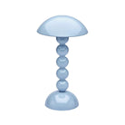 Pale Denim blue bobbin LED lamp with high-gloss lacquer finish on a white background