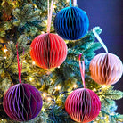 Paper Bauble Decoration, Orange, 10cm