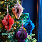 Paper Honeycomb Finial, Purple, 20cm