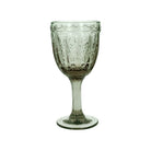 Pressed Glass Wine Goblet, Green