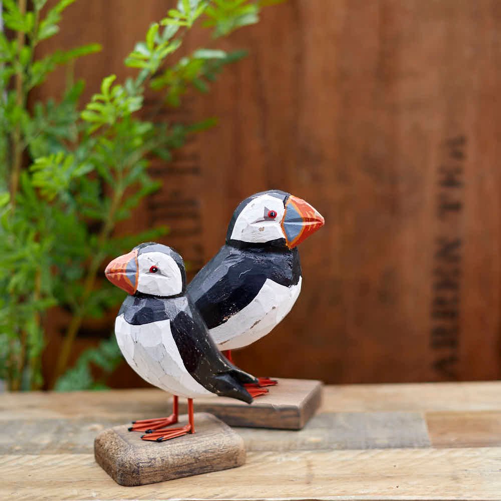 Puffin on a Wooden Block, Large