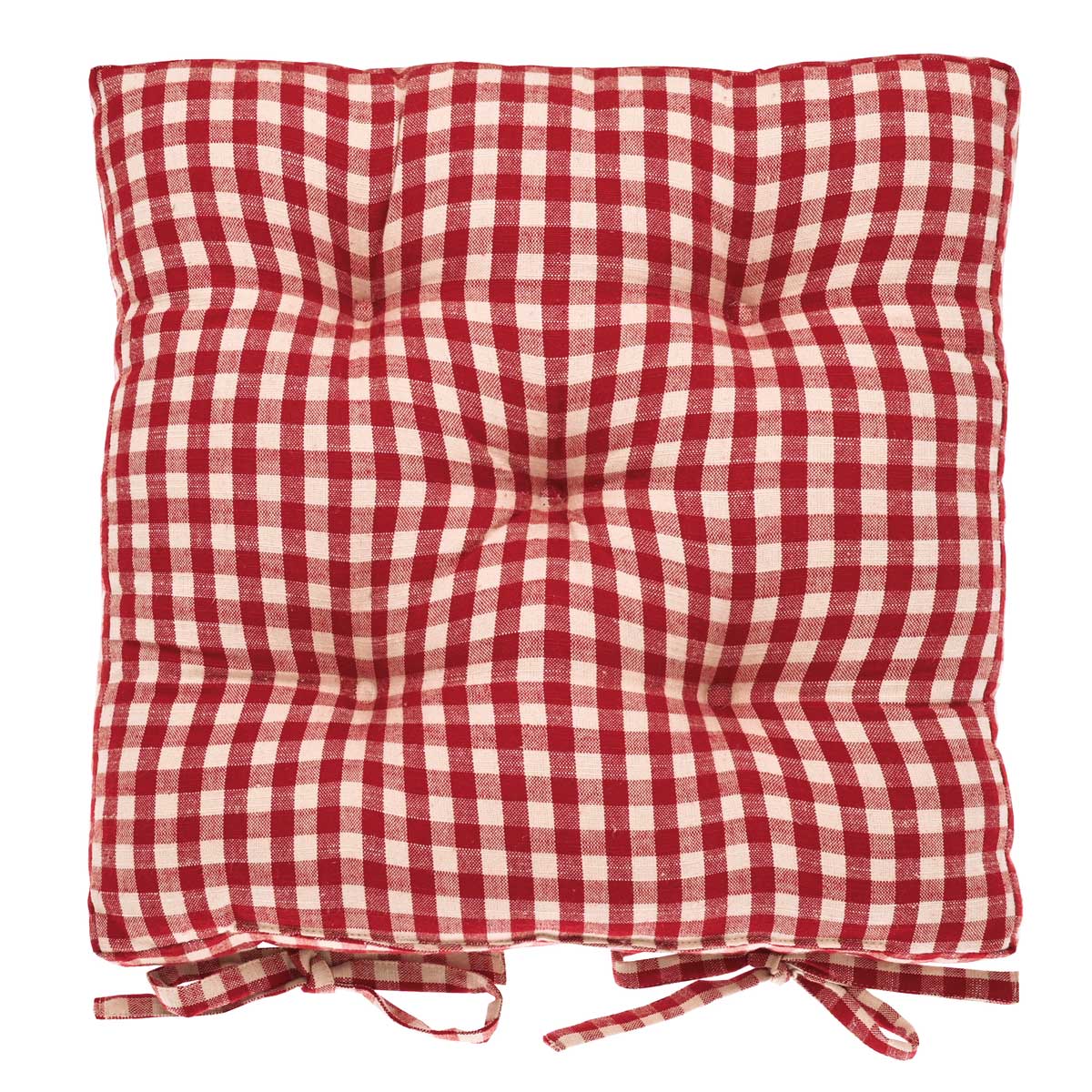 Red Gingham Seat Pad with Ties