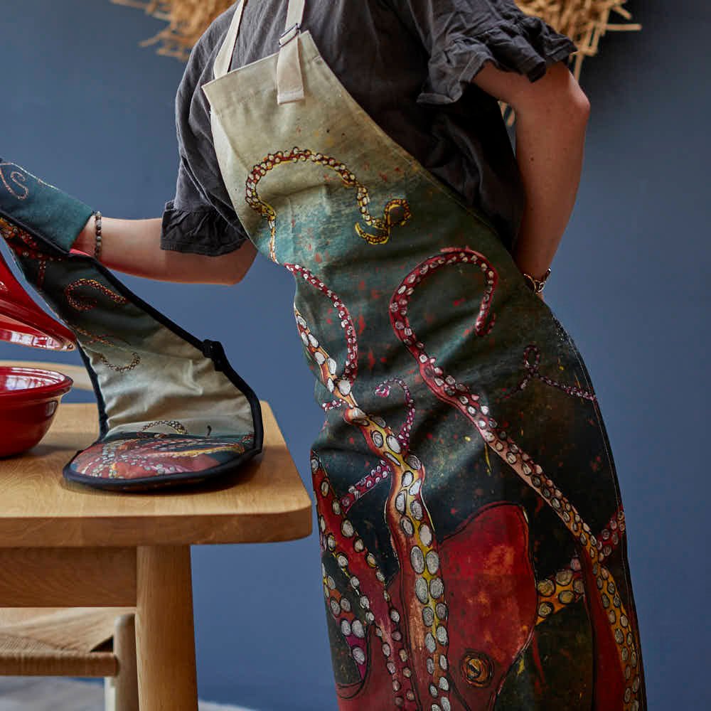 Red Octopus Apron - Angela Reed -