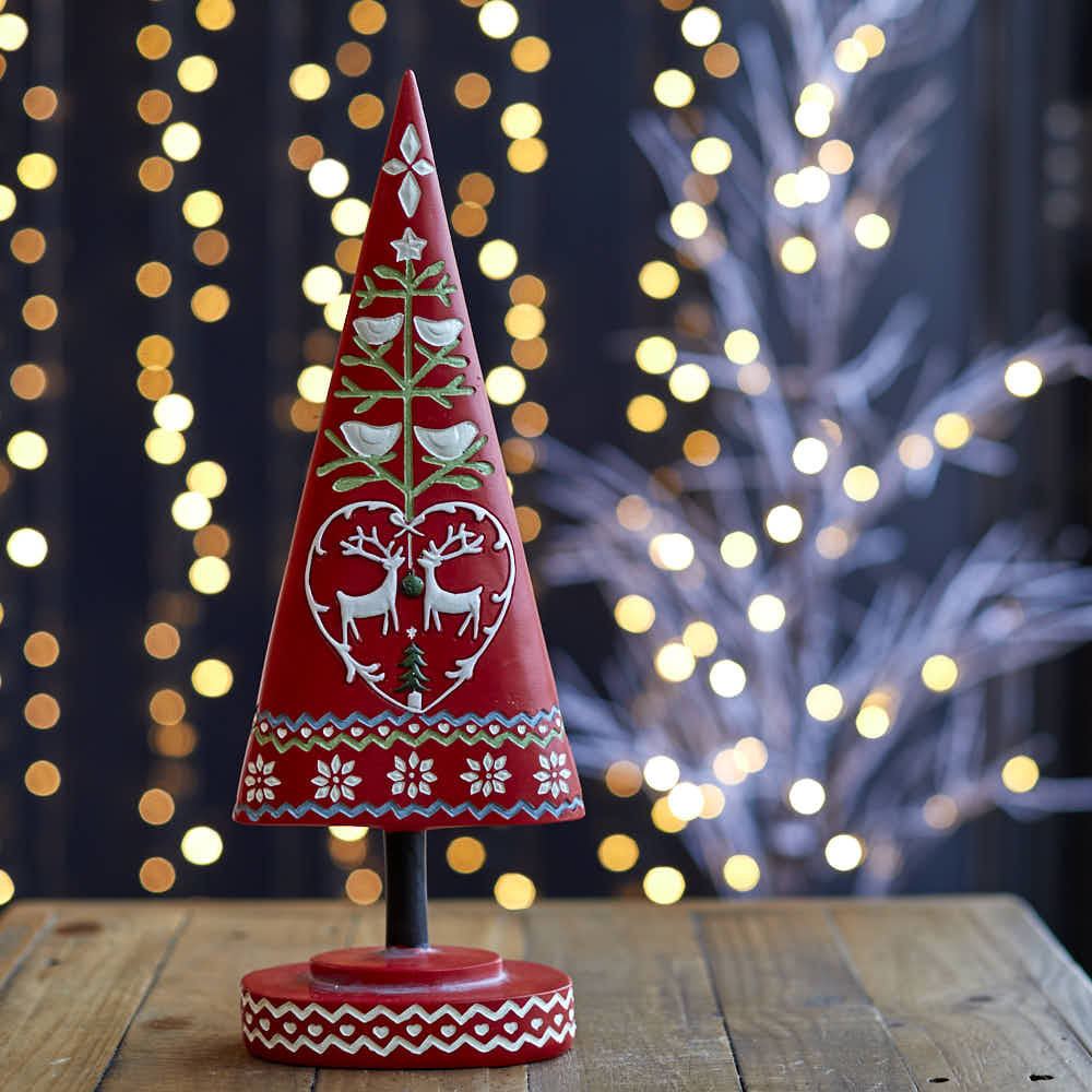 Resin Red Alpine Tree