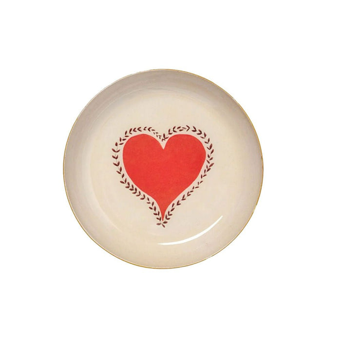 Round Enamel Tray - Heart