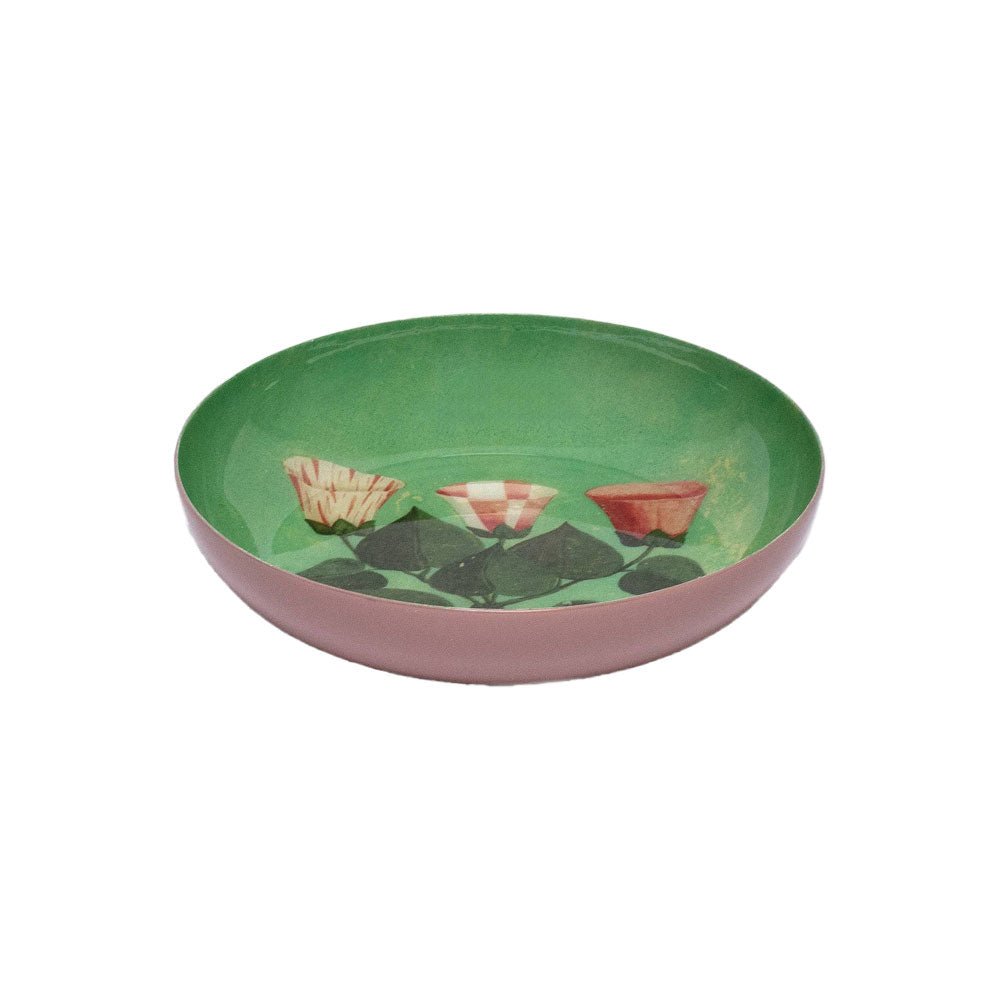 Round Festival of Flowers Enamel Tray