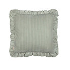 Ruffled Embroidered Cushion in Sage