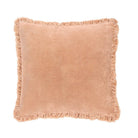 Ruffled Velvet Cushion in Cashew