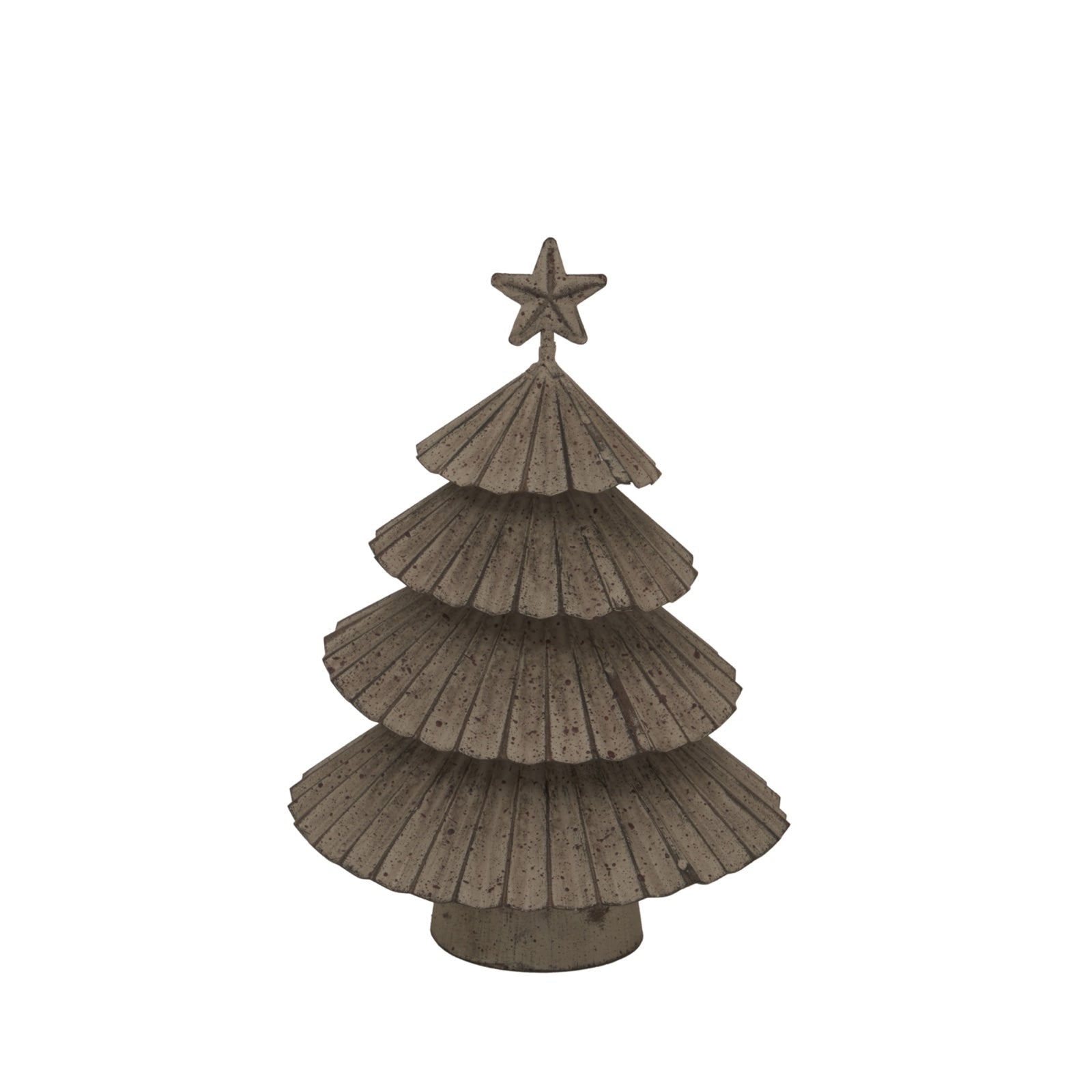 Rustic Metal Layered Tree With Star - Angela Reed - Christmas Decorations