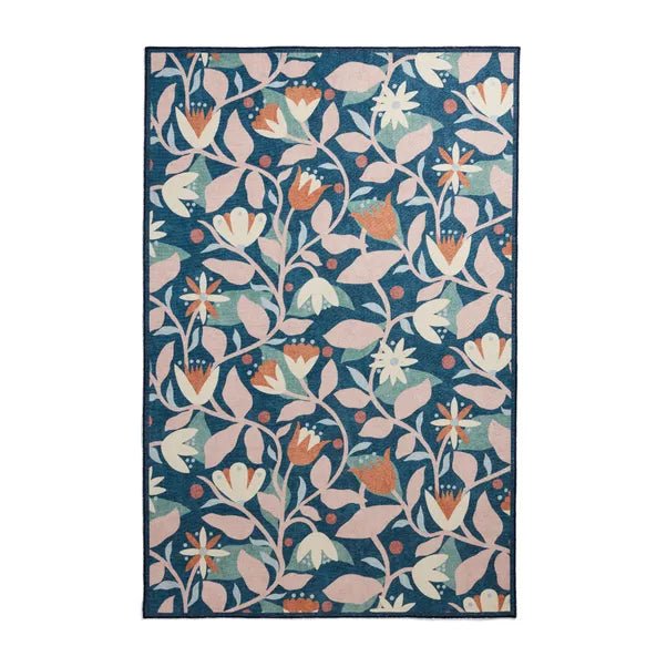Scion Dancing Daisies Washable Rug, Ink and Blush 76 x 150cm,120 x 170cm,152 x 230cm,185 x 290cm,61 x 230cm runner
