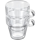Set of 2 Glass Coffee Mugs Latte Glass Set 325ml,Grand Latte Macchiato Glass Set 320ml,Expresso Glass Set 75ml