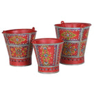 Set of 3 Flower Iron Buckets - Angela Reed - Christmas Decorations
