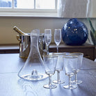 Set of 4 Gold Rim Ribbed White Wine Glasses