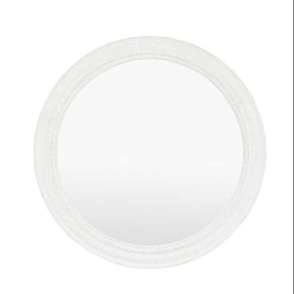 Shoreline Round Mirror, White