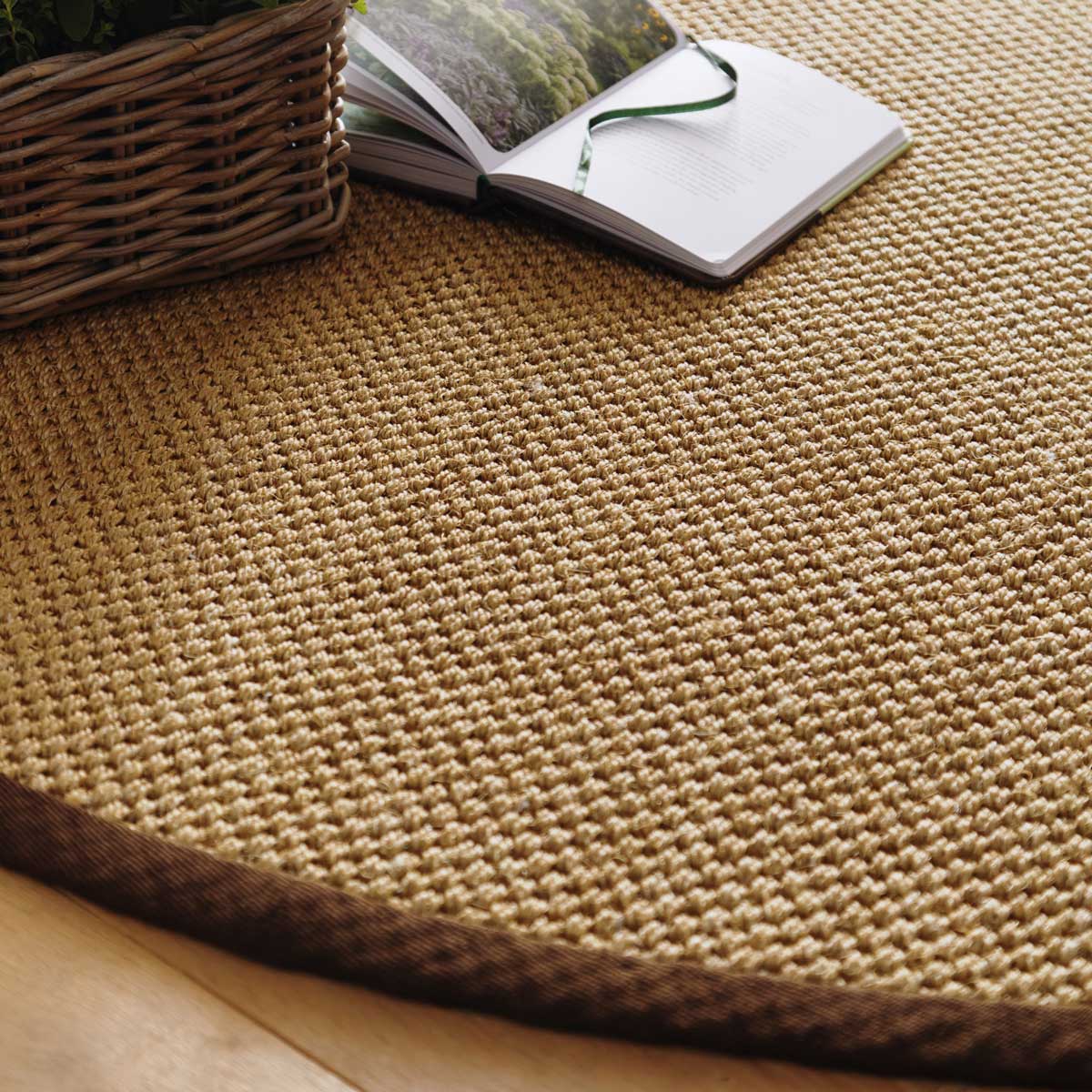 Sisal Rug in Natural with Dark Brown Border 120 x 170cm,160 x 230cm,200 x 290cm,67 x 200cm
