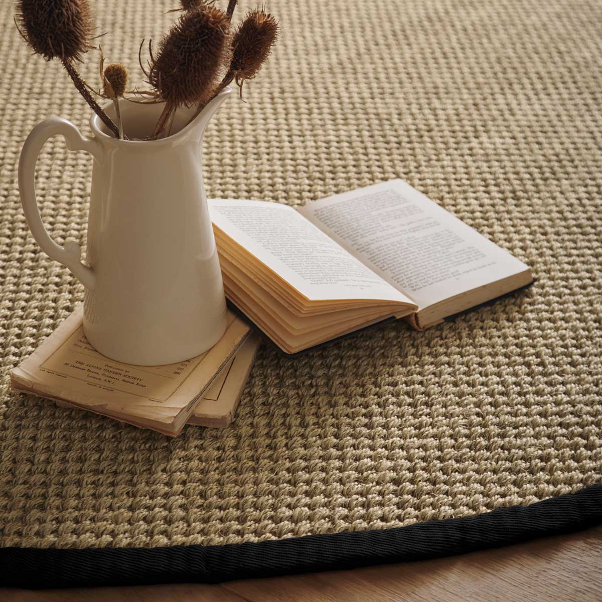 Sisal Rug Light Beige with Black Border 120 x 170cm,160 x 230cm,200 x 290cm,67 x 200cm