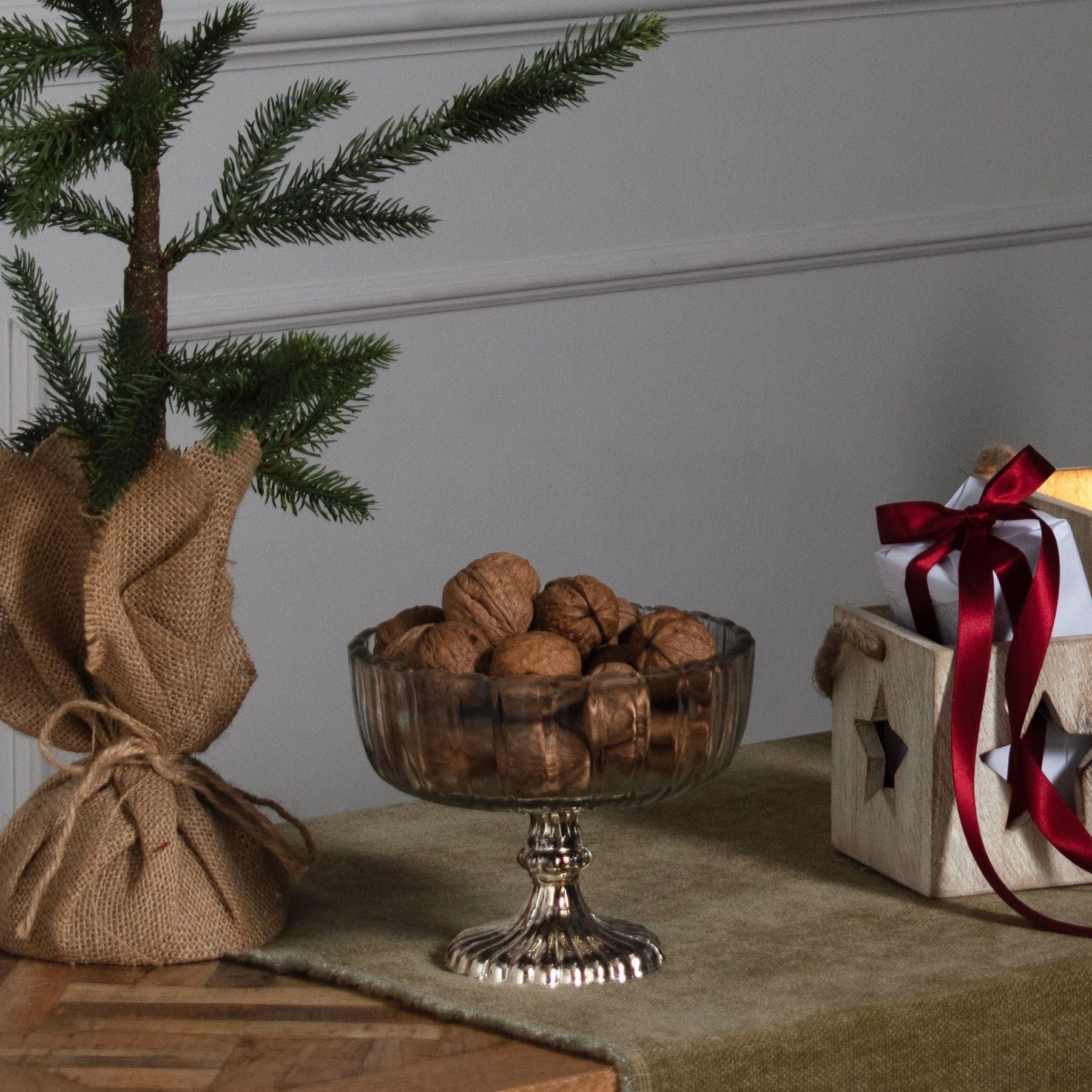 Small Fluted Glass Display Bowl - Angela Reed - Christmas Decorations