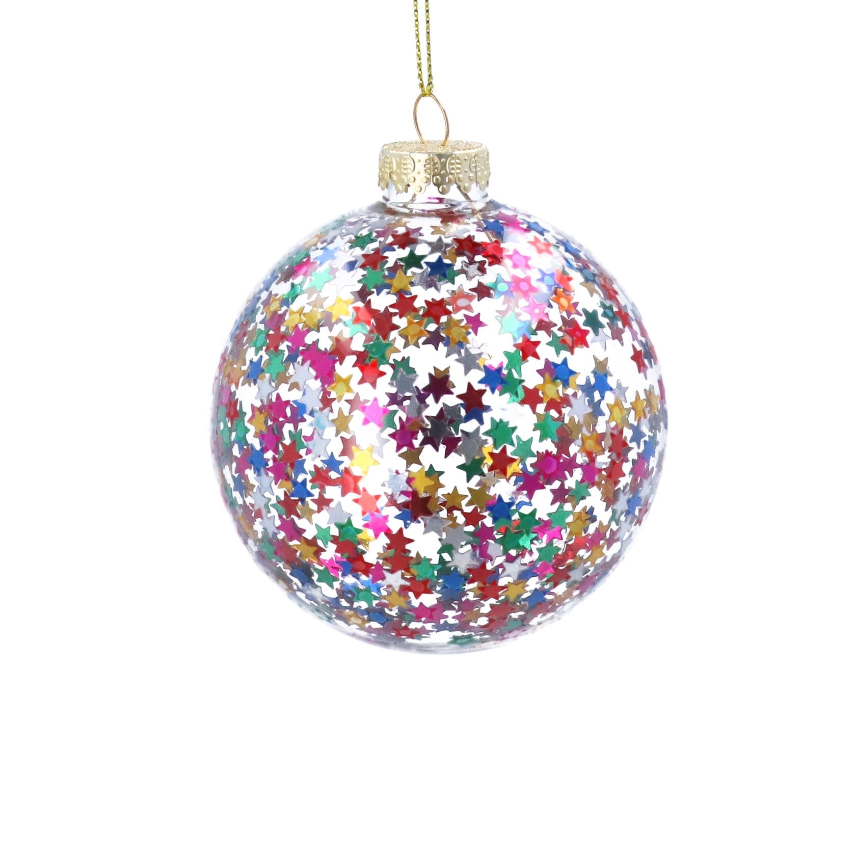 Small Multicoloured Star Confetti Bauble - Angela Reed - Christmas Decorations