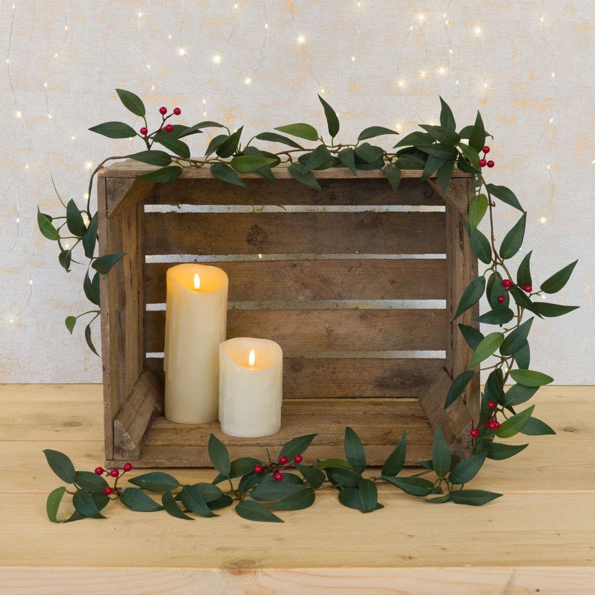 Smilax Garland with Red Berries - Angela Reed - Christmas Decorations
