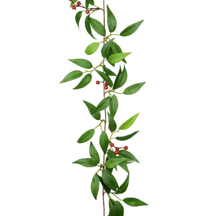 Smilax Garland with Red Berries - Angela Reed - Christmas Decorations