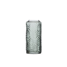 Smoked Leaf Design Glass Vase Short