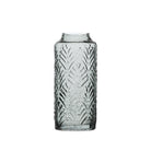 Smoked Leaf Design Glass Vase Medium