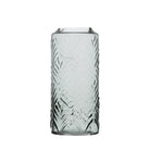 Smoked Leaf Design Glass Vase Tall