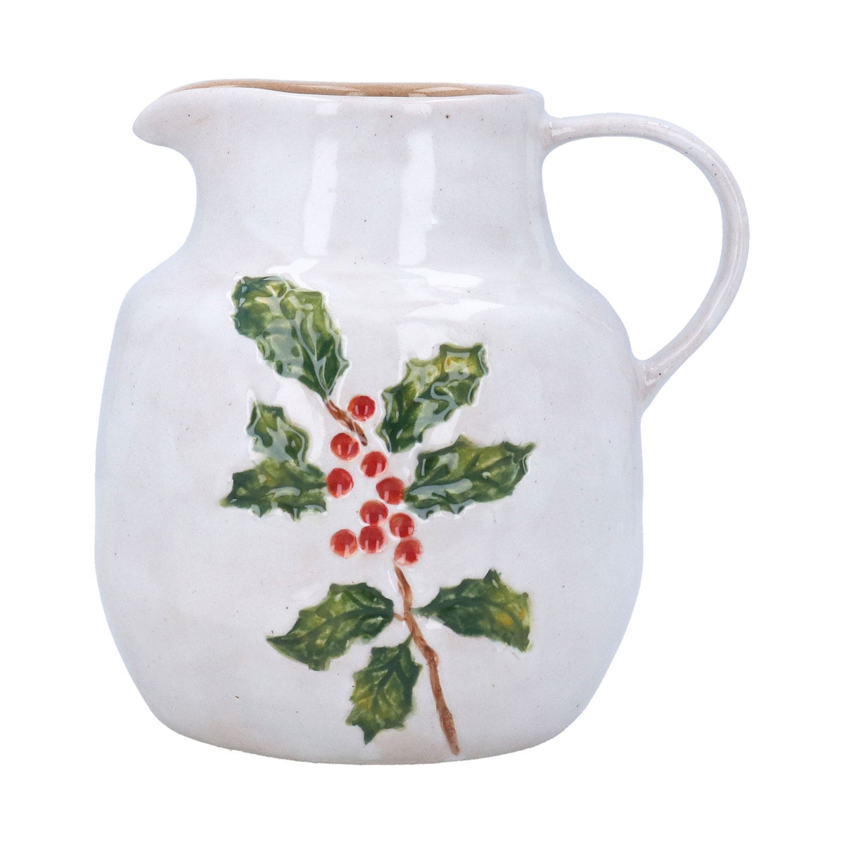 Stoneware Large Jug, Holly & Berries - Angela Reed - Christmas Decorations